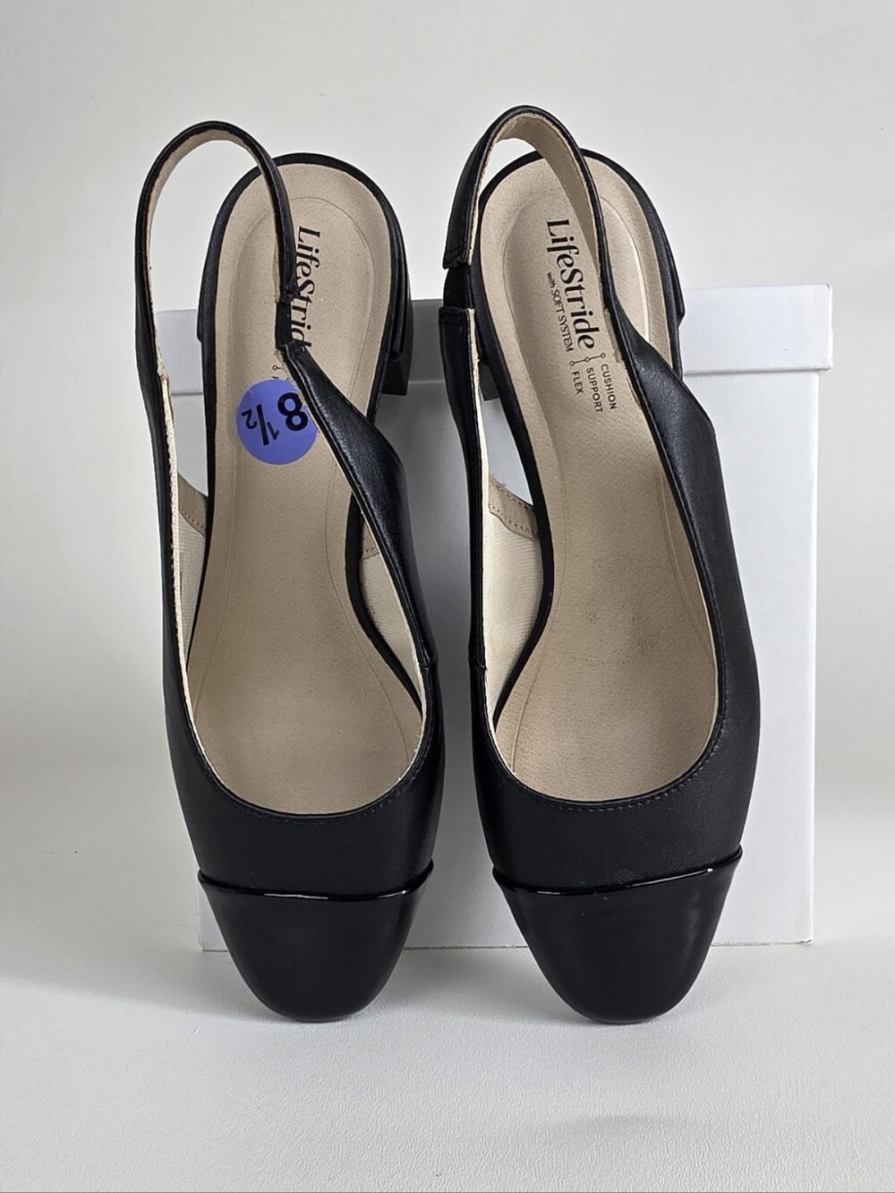 Life Stride Black Slingback Platform Pumps!